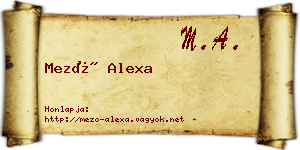Mező Alexa névjegykártya